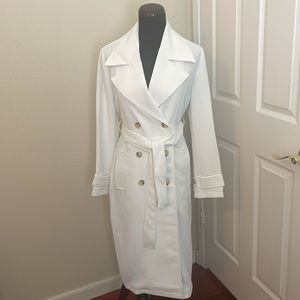 New Beware Bagatelle Collection Off White Trench Coat Jacket